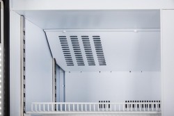 Glastürkühlschrank 2 Drehtüren auf Rollen 850 GU