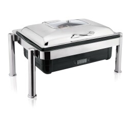 Elektro Chafing Dish Edelstahldeckel mit Sichtfenster