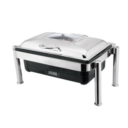 Elektro Chafing Dish Edelstahldeckel mit Sichtfenster