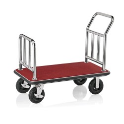 Gepäckwagen 4 Rollen roter Belag
