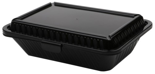 Contacto Eco-Takeouts Mehrweg-Menüschale flacher Deckel schwarz