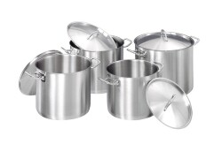 Edelstahl Topfset - 4 Töpfe mit Deckel
