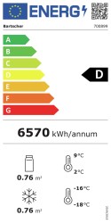 Kühl-/Gefrierkombination schwarz 820L