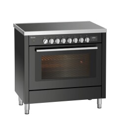 Induktionsherd schwarz 6 Platten & Backofen 6K-EBMF