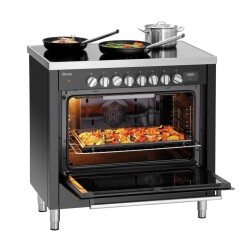 Induktionsherd schwarz 6 Platten & Backofen 6K-EBMF