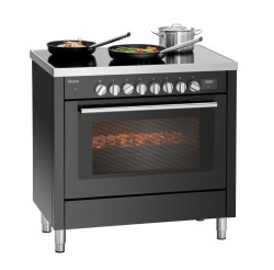Induktionsherd schwarz 6 Platten & Backofen 6K-EBMF
