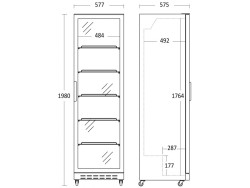 Glastürkühlschrank schwarz SD 430Eblack