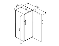 Freistehender Weinschrank - 1-Türig WFbli 5241