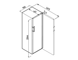 Freistehender Weinschrank - 1-Türig WFbli 7741