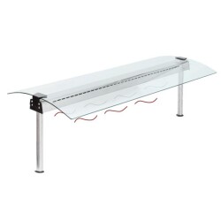 Glasaufbau beidseitig mit Beleuchtungs- und Heizelement...