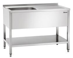 Spüle mit 1 Becken Abtropffläche re. Grundboden...