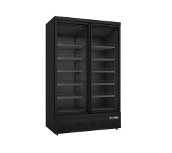 Getränkekühlschrank schwarz mit Glastür...