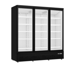 Getränkekühlschrank schwarz mit Glastür...
