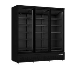 Kühlschrank schwarz mit Glasdrehtüren...