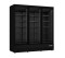 Kühlschrank schwarz mit Glasdrehtüren 3-türig GTK 1530S Pro