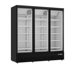 Tiefkühlschrank schwarz mit 3 Glastüren Modell...