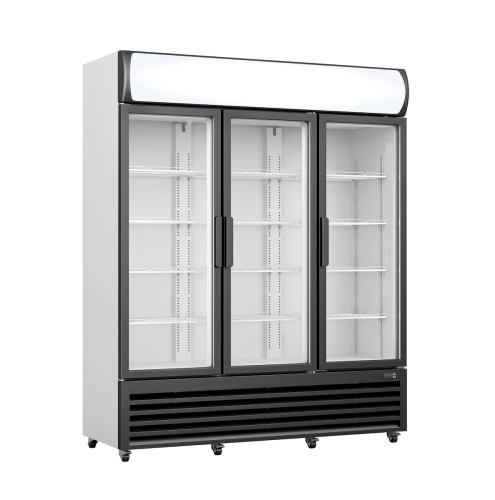 Kühlschrank mit 3 Glastüren & Werbetafel GTK 1065