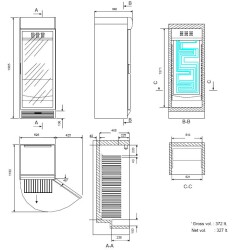 Getränkekühlschrank mit Glastür &...