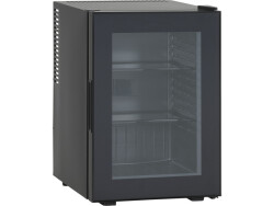Minibar schwarz mit Glastür MB 34BGD