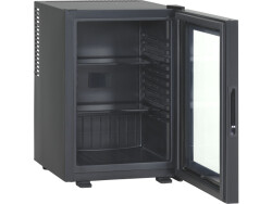Minibar schwarz mit Glastür MB 34BGD