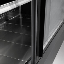 Wandkühlregal OLIMPO 100 schwarz mit Schiebetüren