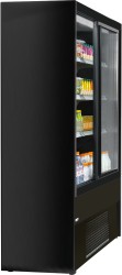 Wandkühlregal OLIMPO 150 schwarz mit Schiebetüren