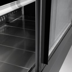 Wandkühlregal OLIMPO 180 schwarz mit Schiebetüren