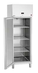 Edelstahl Kühlschrank mit offener Tür...