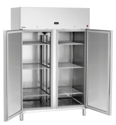 Edelstahl Tiefkühlschrank mit 2 Volltüren 1400...