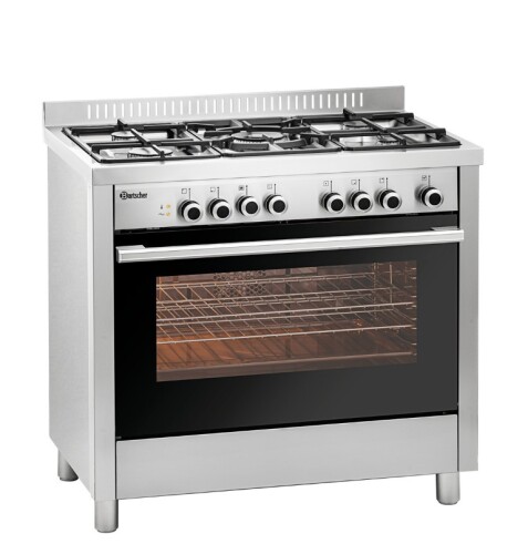 Gasherd 5 Flammen und Elektro-Backofen