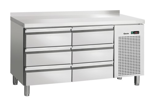 Kühltisch S6-100 MA mit 6 Schubladen und Aufkantung