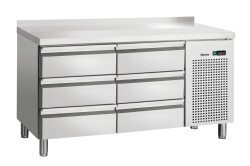 Kühltisch S6-100 MA mit 6 Schubladen und Aufkantung