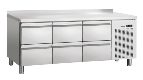 Kühltisch S6-150 MA mit 6 Schubladen und Aufkantung