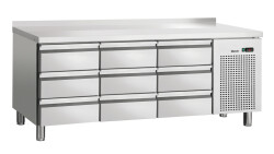 Kühltisch S9-100 MA mit 9 Schubladen und Aufkantung