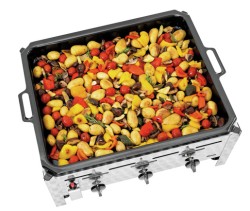 Gas Kombi Tischbräter TB1100PF 3 Brenner mit Grillpfanne