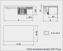 WiHA Edelstahl Kontaktkühlplatte KKP-Flach GN 2/1