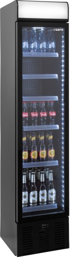 Getränkekühlschrank schwarz Werbetafel schmal DK 134 PRO
