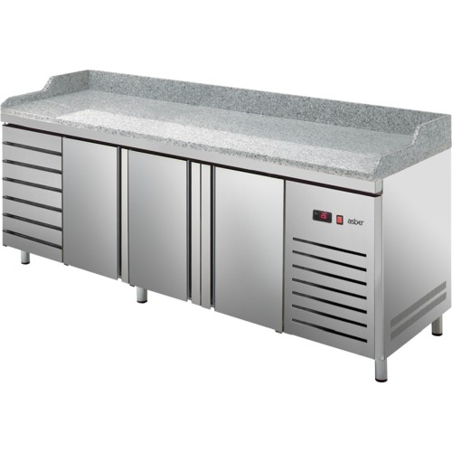 Pizzakühltisch Pizza PKT 3007 3 Türen und 7 Teigschubladen