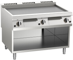 Gas-Grillplatte glatt 18 kW mit 3 Heizzonen offener Unterbau