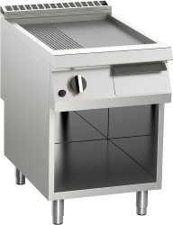 Gas-Grillplatte 2/3 glatt + 1/3 gerillt 14,0 kW offener...