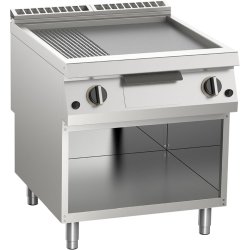Gas-Grillplatte 2/3 glatt + 1/3 gerillt 21 kW offener...