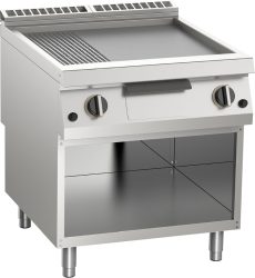 Gas-Grillplatte 2/3 glatt + 1/3 gerillt 21 kW offener...
