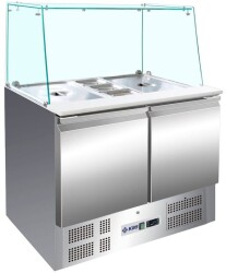 Saladette mit 2 Türen gerader Glasaufbau 908