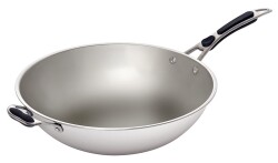 Edelstahl Wokpfanne 6 Liter inkl. Deckel