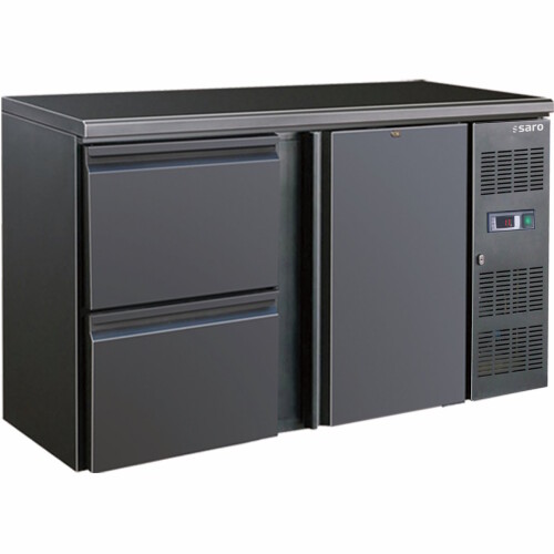 Barkühler schwarz 1 Tür & 2 Schubladen BC 2100-2S