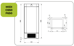 Edelstahl Tiefkühlschrank GN 2/1 quer MAXI F650 MIDI