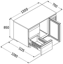 Tiefkühltisch FFTSvg 7521 T01 mit Tischplatte