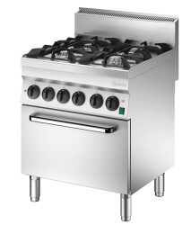 Gasherd 650 4 Flammen mit Elektrobackofen