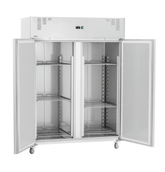 Edelstahl-Tiefkühlschrank mit 2 Türen auf Rollen TKGN2-212