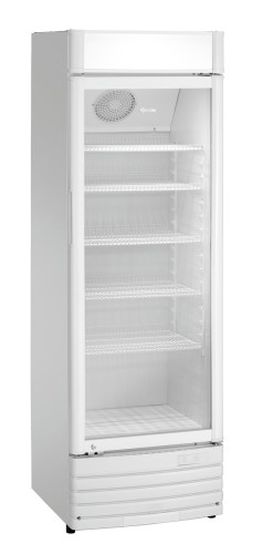 Glastürkühlschrank mit Werbedisplay 302L WB